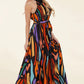Multicolor Abstract Print Maxi Dress