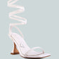 Lewk Strappy Tie Up Spool Heel Sandals