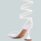 Lewk Strappy Tie Up Spool Heel Sandals