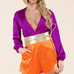 So Crazy In Love Purple and Orange Romper
