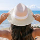 Fray Edge Color Block Panama Hat