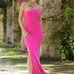 Cameron One Shoulder Gown - Hot Pink Bodycon Dress