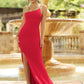 Cameron One Shoulder Gown - Red Bodycon Dress