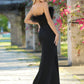Sochi Gown - Black Feather Trim Evening Dress