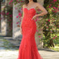 Reva Corset Gown - Red Floral Lace Dress