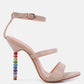 Lawsuit Rhinestone Ball Heel Satin Sandals