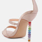 Lawsuit Rhinestone Ball Heel Satin Sandals