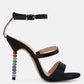Lawsuit Rhinestone Ball Heel Satin Sandals