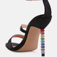 Lawsuit Rhinestone Ball Heel Satin Sandals