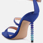 Lawsuit Rhinestone Ball Heel Satin Sandals