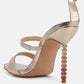 Lawsuit Rhinestone Ball Heel Satin Sandals