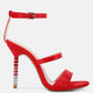 Lawsuit Rhinestone Ball Heel Satin Sandals