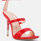 Lawsuit Rhinestone Ball Heel Satin Sandals