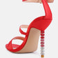 Lawsuit Rhinestone Ball Heel Satin Sandals