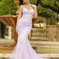 Reva Corset Gown - Lilac Floral Lace Dress
