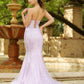 Reva Corset Gown - Lilac Floral Lace Dress