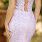 Reva Corset Gown - Lilac Floral Lace Dress
