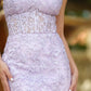 Reva Corset Gown - Lilac Floral Lace Dress