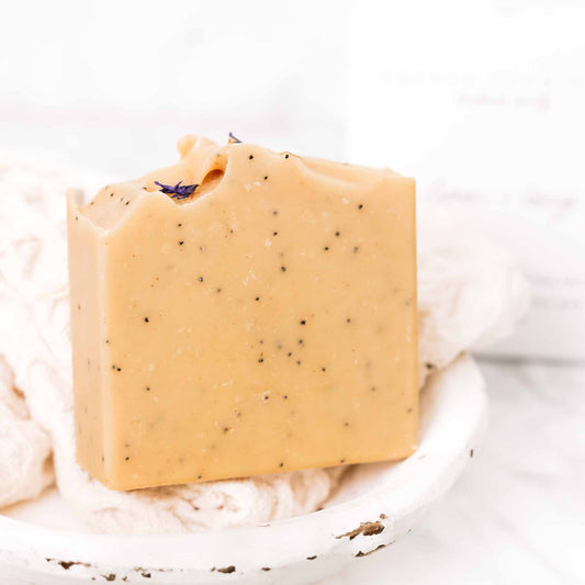 Lemon + Honey + Poppy Seed Handmade Goat Milk Soap Bar