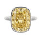 Sterling Silver Elongated Cushion Light Yellow CZ Cocktail Ring