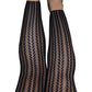 Lindsay: Foot Loose & Fancy Free, Footless Black Stripe Fishnet Thigh Highs