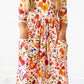 Little Red Hen 3/4 Sleeve Pocket Twirl Dress