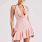 Cowl Neck Halter Mini Dress