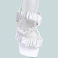 Merker Ruched Spool Heel Casual Sandals