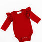 Red L/S Flutter Bodysuit