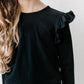 Black L/S Ruffle Tee