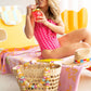 Beaded Beach Basket Tote