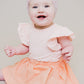Peach S/S Flutter Bodysuit