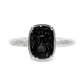 Sterling Silver Mini Black Elongated Cushion Ring