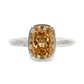 Sterling Silver Mini Champagne Elongated Cushion Ring