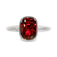 Sterling Silver Mini Garnet Elongated Cushion Ring