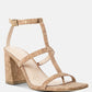 Mirabella Open Square Toe Block Heel Sandals