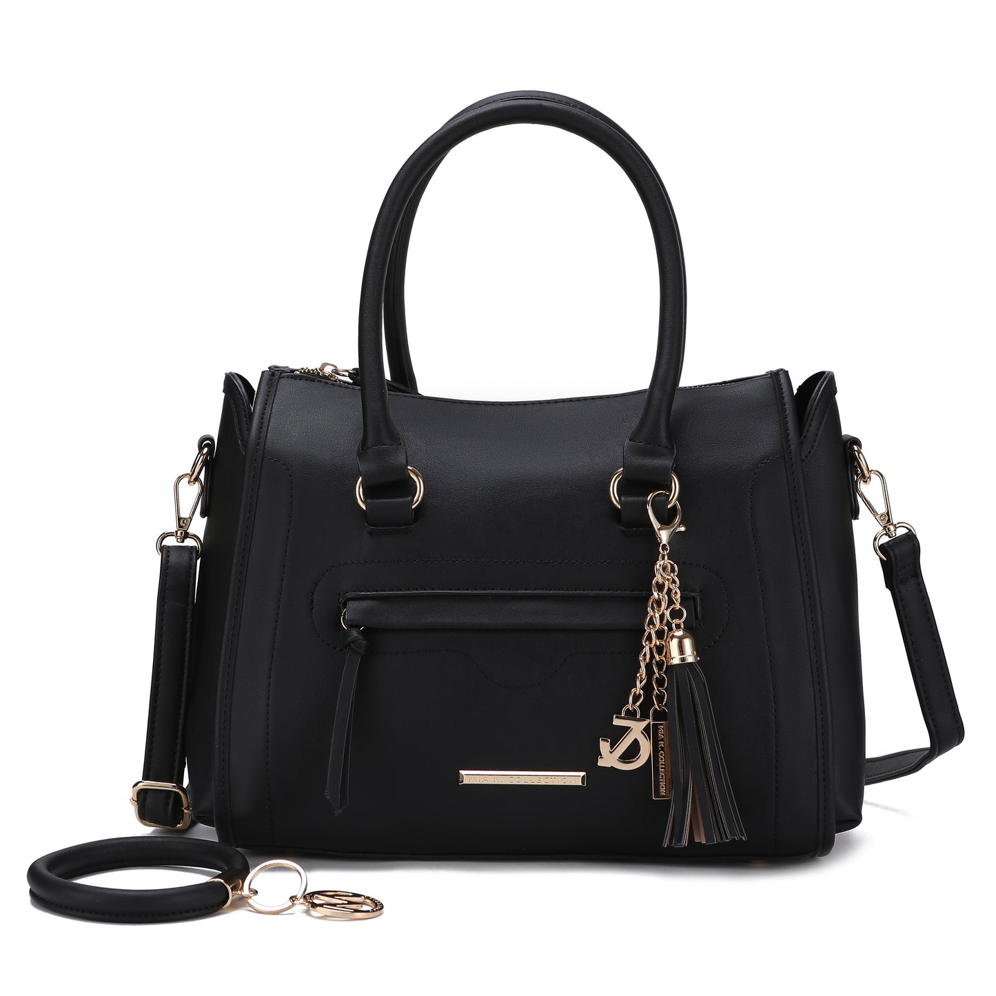 Valeria Satchel Handbag and keyring Bracelet Set