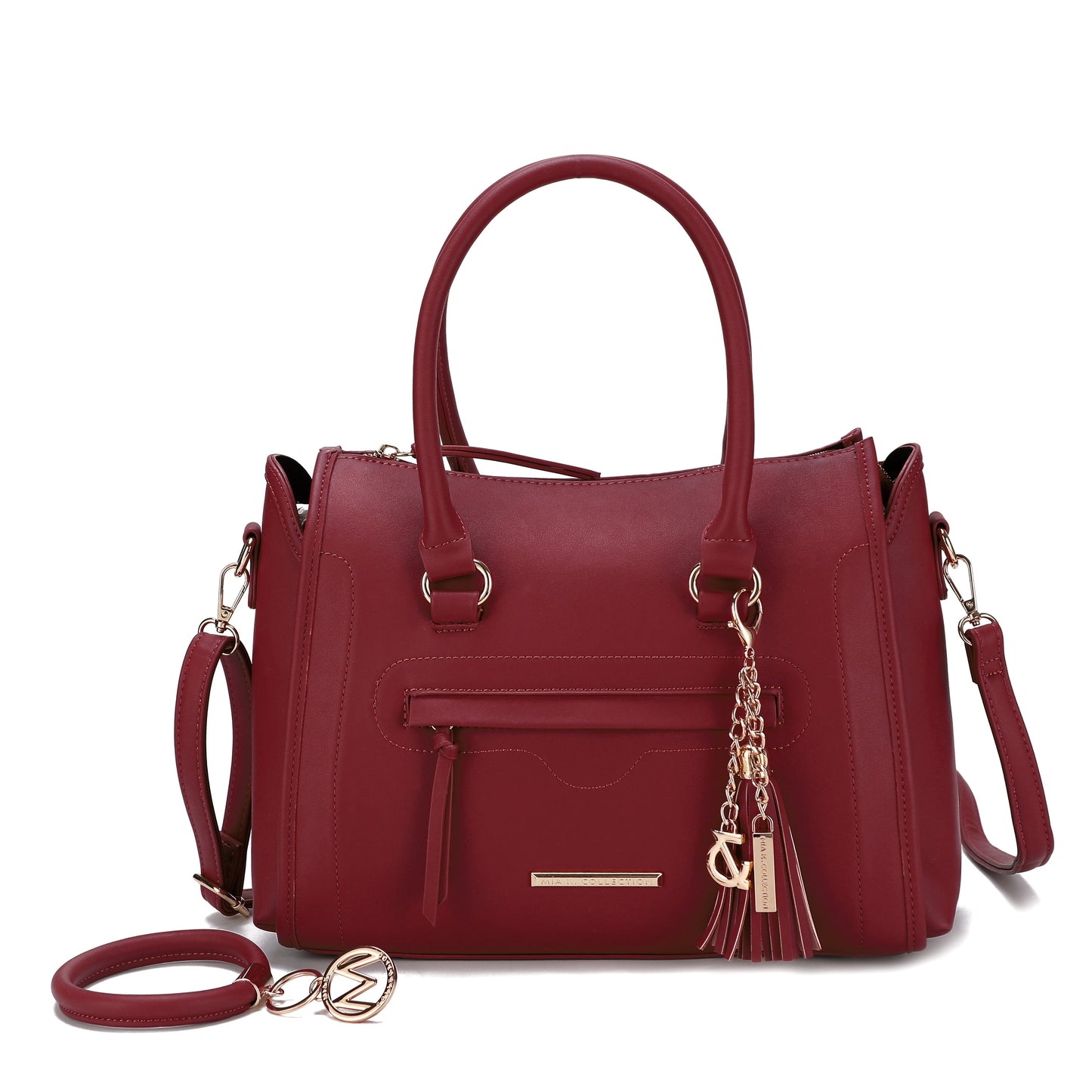 Valeria Satchel Handbag and keyring Bracelet Set