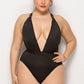 Plus Size deep V-neckline One Piece Swimsuit