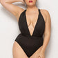 Plus Size deep V-neckline One Piece Swimsuit