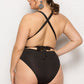 Plus Size deep V-neckline One Piece Swimsuit