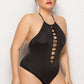 Solid Color One Piece Swimsuit