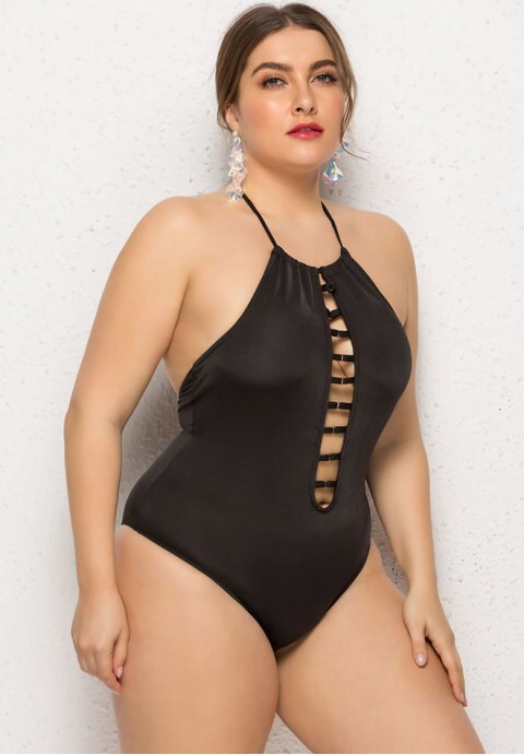 Solid Color One Piece Swimsuit