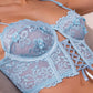 Blue Pearls Small Flower Lace Lingerie Set