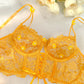 Yellow Pearls Small Flower Lace Lingerie Set