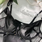 Black Stitching Hollow Halter Neck Sexy Backless Bodysuit
