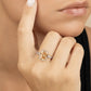 Sterling Silver Mini Champagne Elongated Cushion Ring