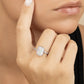 Sterling Silver Mini Opal Elongated Cushion Ring