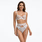Moonlit Lace Embroidered 3 Piece Lingerie Set