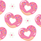 Valentine's Day Pink Donut Heart Glass Cup, Mug & Tumbler with Lid and Straw